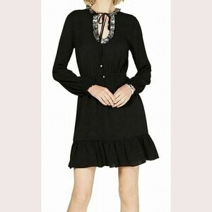 MICHAEL Michael Kors Double Ruffle Black Cocktail Dress